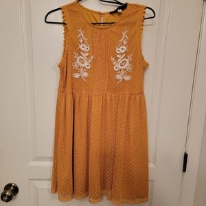 Yellow Layered Lace Midi Dress